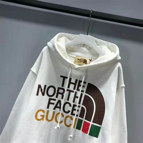 north face gucci hoodie white|sudadera north face gucci.